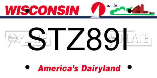 STZ89I Wisconsin License Plate