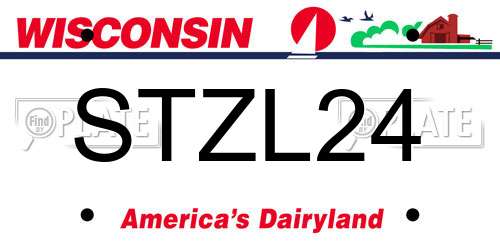 STZL24 Wisconsin License Plate