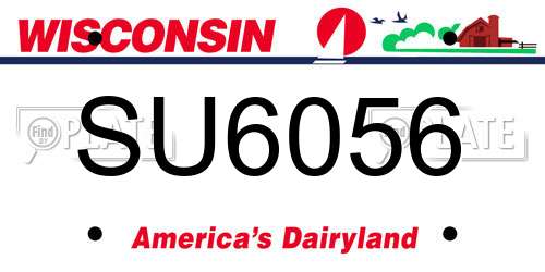 SU6056 Wisconsin License Plate