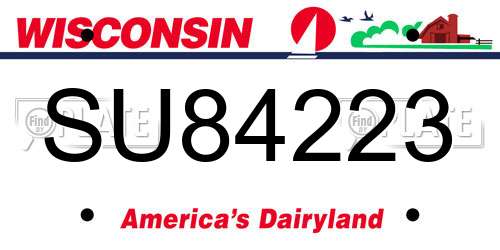 SU84223 Wisconsin License Plate
