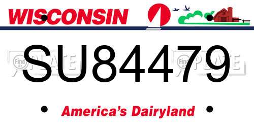 SU84479 Wisconsin License Plate
