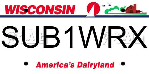SUB1WRX Wisconsin License Plate