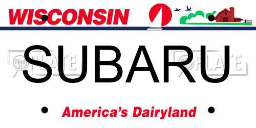 SUBARU Wisconsin License Plate