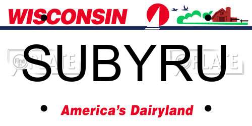 SUBYRU Wisconsin License Plate