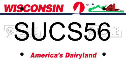 SUCS56 Wisconsin License Plate