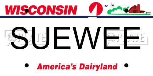 SUEWEE Wisconsin License Plate