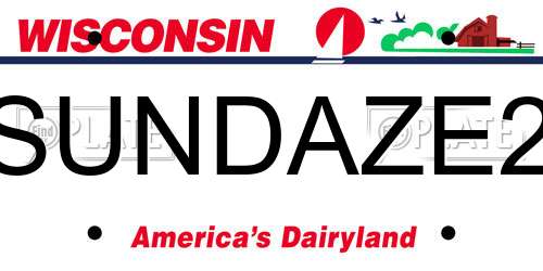 SUNDAZE2 Wisconsin License Plate