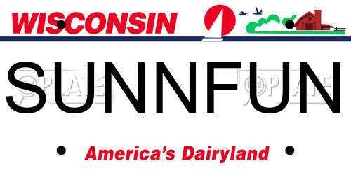 SUNNFUN Wisconsin License Plate