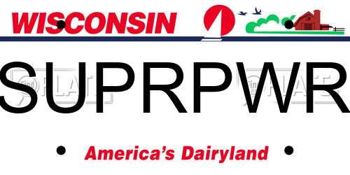 SUPRPWR Wisconsin License Plate