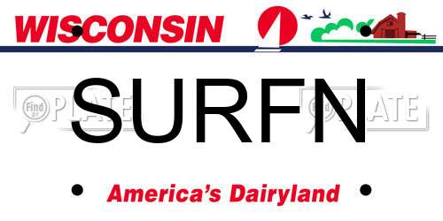 SURFN Wisconsin License Plate