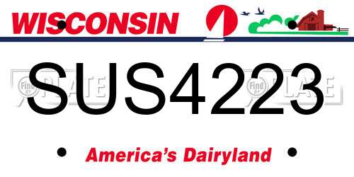 SUS4223 Wisconsin License Plate