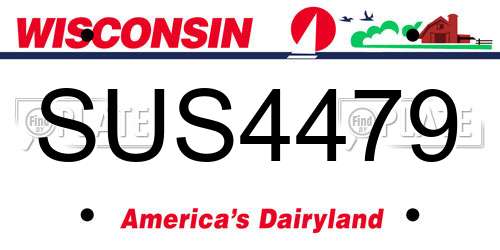 SUS4479 Wisconsin License Plate