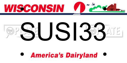 SUSI33 Wisconsin License Plate