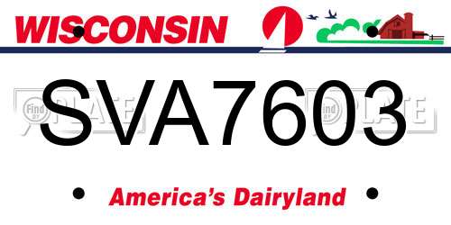 SVA7603 Wisconsin License Plate