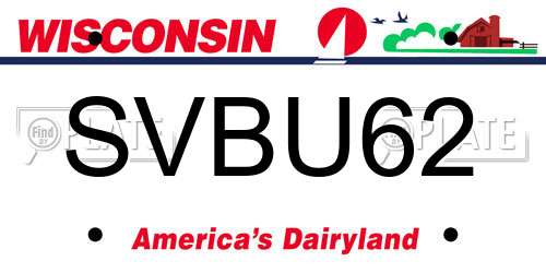 SVBU62 Wisconsin License Plate