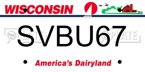 SVBU67 Wisconsin License Plate