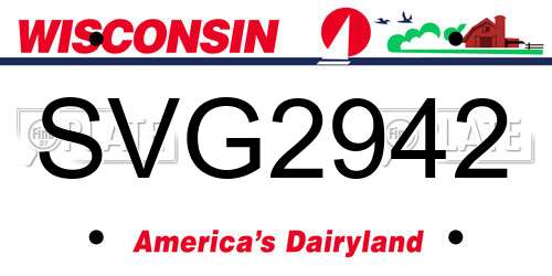 SVG2942 Wisconsin License Plate