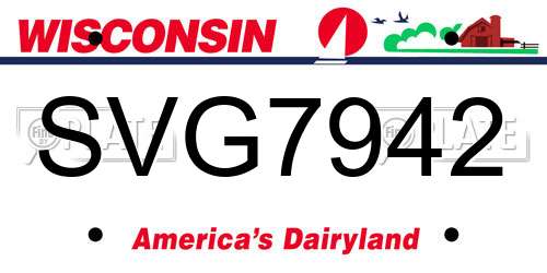 SVG7942 Wisconsin License Plate