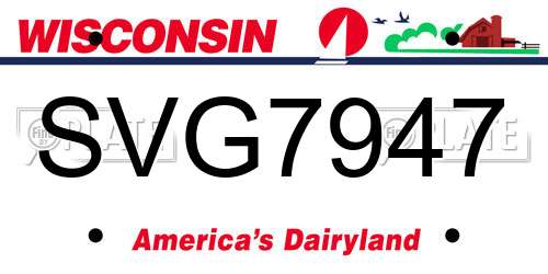 SVG7947 Wisconsin License Plate