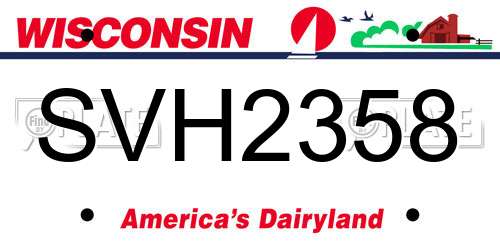 SVH2358 Wisconsin License Plate
