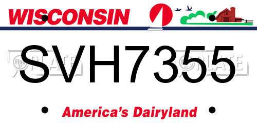 SVH7355 Wisconsin License Plate