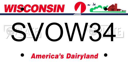 SVOW34 Wisconsin License Plate