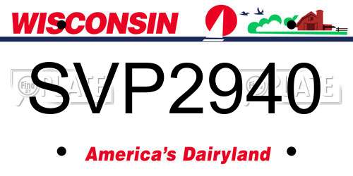SVP2940 Wisconsin License Plate