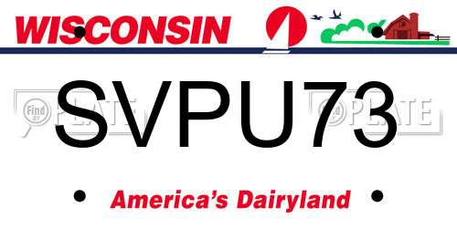 SVPU73 Wisconsin License Plate