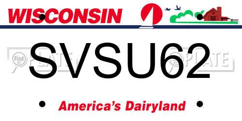 SVSU62 Wisconsin License Plate