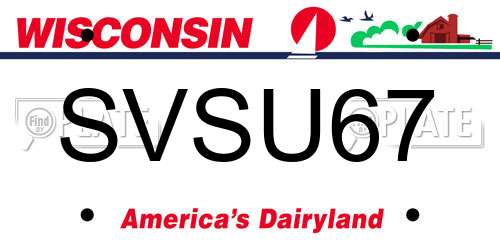 SVSU67 Wisconsin License Plate