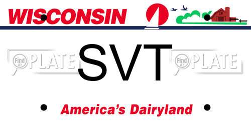SVT Wisconsin License Plate