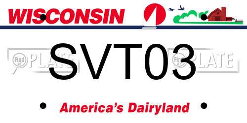 SVT03 Wisconsin License Plate