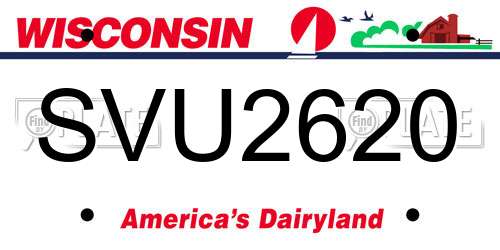 SVU2620 Wisconsin License Plate