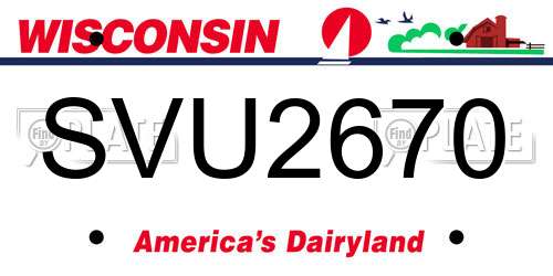 SVU2670 Wisconsin License Plate