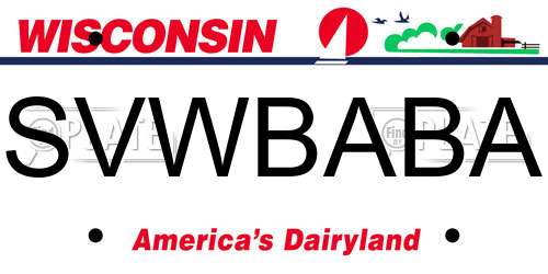 SVWBABA Wisconsin License Plate