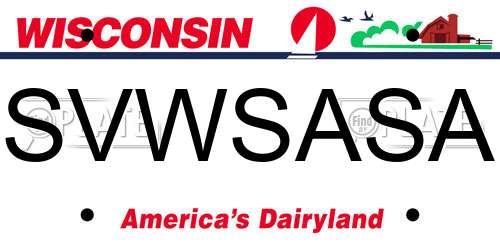 SVWSASA Wisconsin License Plate