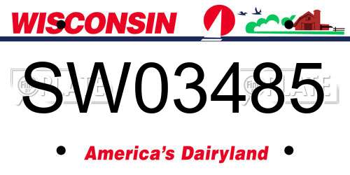 SW03485 Wisconsin License Plate