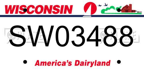 SW03488 Wisconsin License Plate