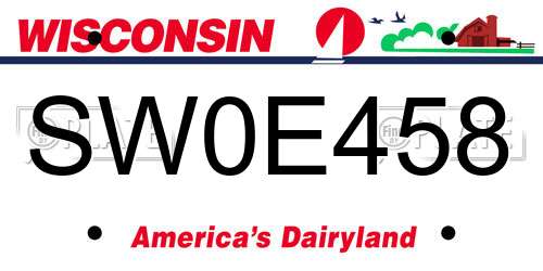 SW0E458 Wisconsin License Plate