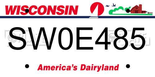 SW0E485 Wisconsin License Plate