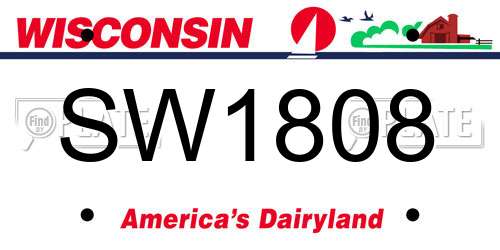 SW1808 Wisconsin License Plate