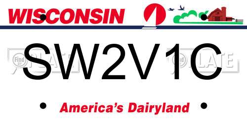 SW2V1C Wisconsin License Plate