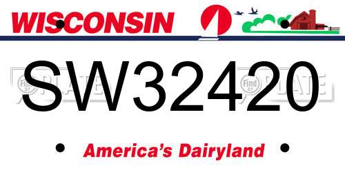 SW32420 Wisconsin License Plate