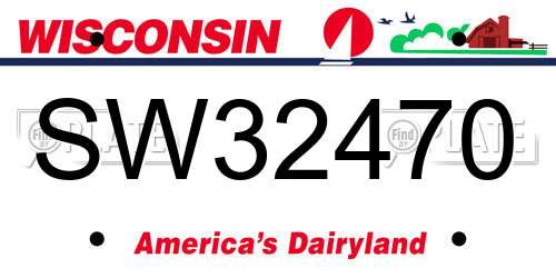 SW32470 Wisconsin License Plate
