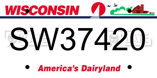 SW37420 Wisconsin License Plate