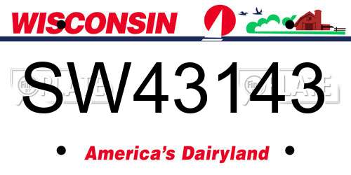 SW43143 Wisconsin License Plate