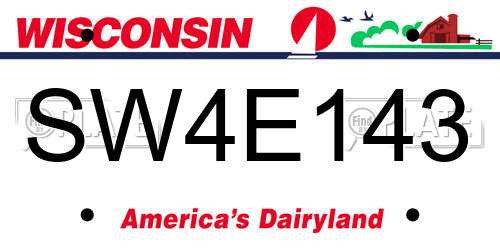 SW4E143 Wisconsin License Plate