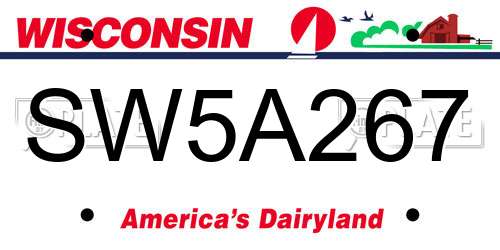 SW5A267 Wisconsin License Plate