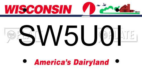 SW5U0I Wisconsin License Plate