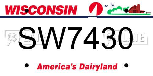 SW7430 Wisconsin License Plate